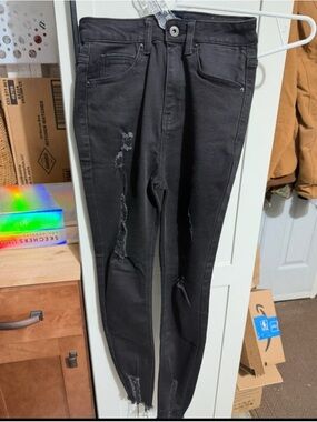 Wax Jean Black Skinny Jeans